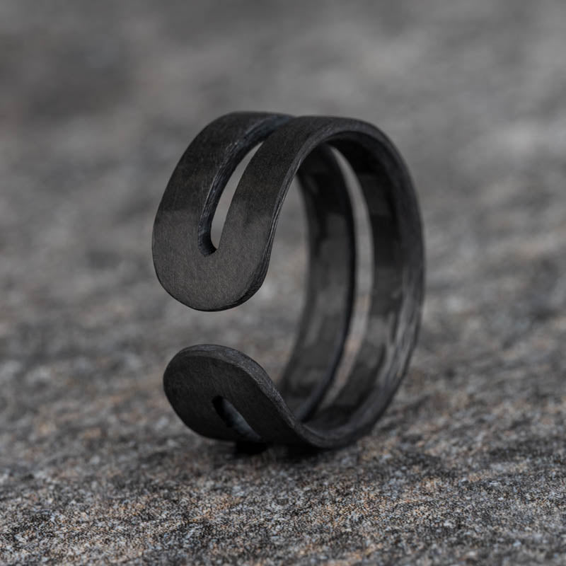 On sale Pure Carbon Fiber Ring - Horizontal Pattern Matte Finish